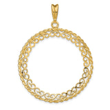 30 mm 14k Yellow Gold coin bezel pendant for Canadian $50 Maple Leaf — additional image