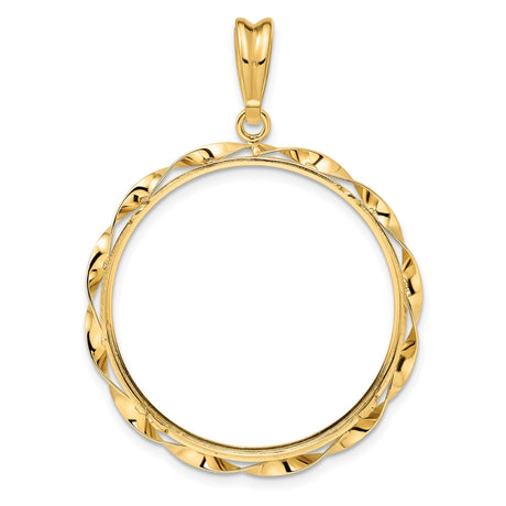 30 mm 14k Yellow Gold coin bezel pendant for Canadian $50 Maple Leaf — additional image