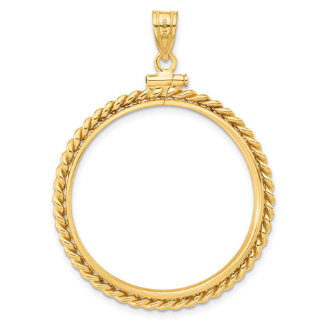 30 mm 14k Yellow Gold coin bezel pendant for Canadian $50 Maple Leaf — additional image