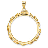 30 mm 14k Yellow Gold coin bezel pendant for Canadian $50 Maple Leaf — additional image
