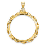 30 mm 14k Yellow Gold coin bezel pendant for Canadian $50 Maple Leaf