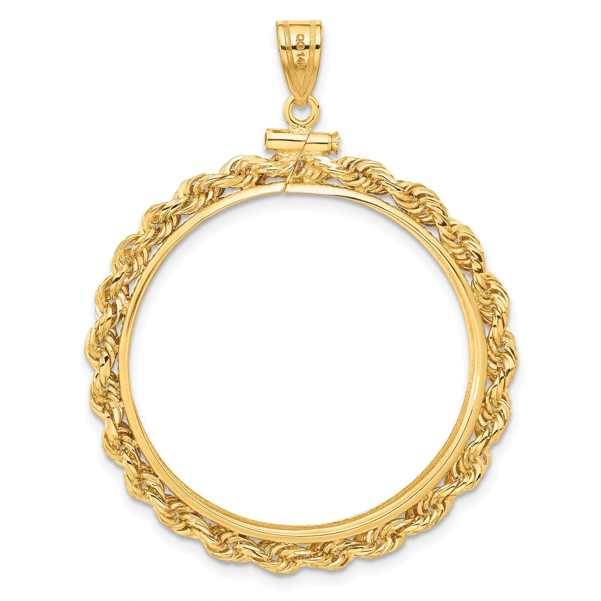 30 mm 14k Yellow Gold coin bezel pendant for Canadian $50 Maple Leaf — additional image