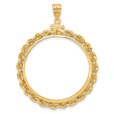 30 mm 14k Yellow Gold coin bezel pendant for Canadian $50 Maple Leaf — additional image