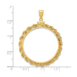 30 mm 14k Yellow Gold coin bezel pendant for Canadian $50 Maple Leaf — size reference (ruler)