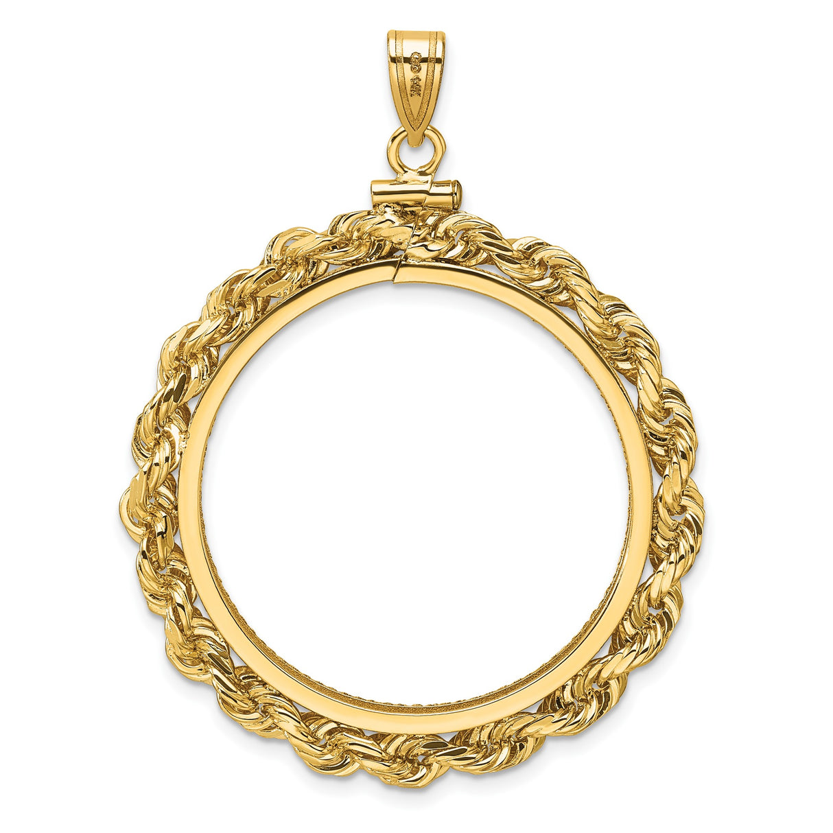30 mm 14k Yellow Gold coin bezel pendant for Canadian $50 Maple Leaf — additional image