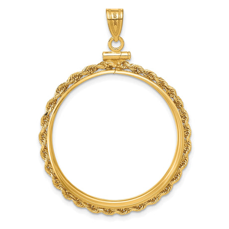 30 mm 14k Yellow Gold coin bezel pendant for Canadian $50 Maple Leaf — additional image