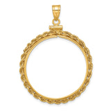 30 mm 14k Yellow Gold coin bezel pendant for Canadian $50 Maple Leaf