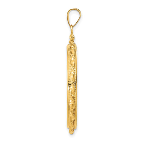 30 mm 14k Yellow Gold coin bezel pendant for Canadian $50 Maple Leaf — alternate view