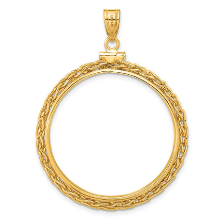 30 mm 14k Yellow Gold coin bezel pendant for Canadian $50 Maple Leaf — additional image