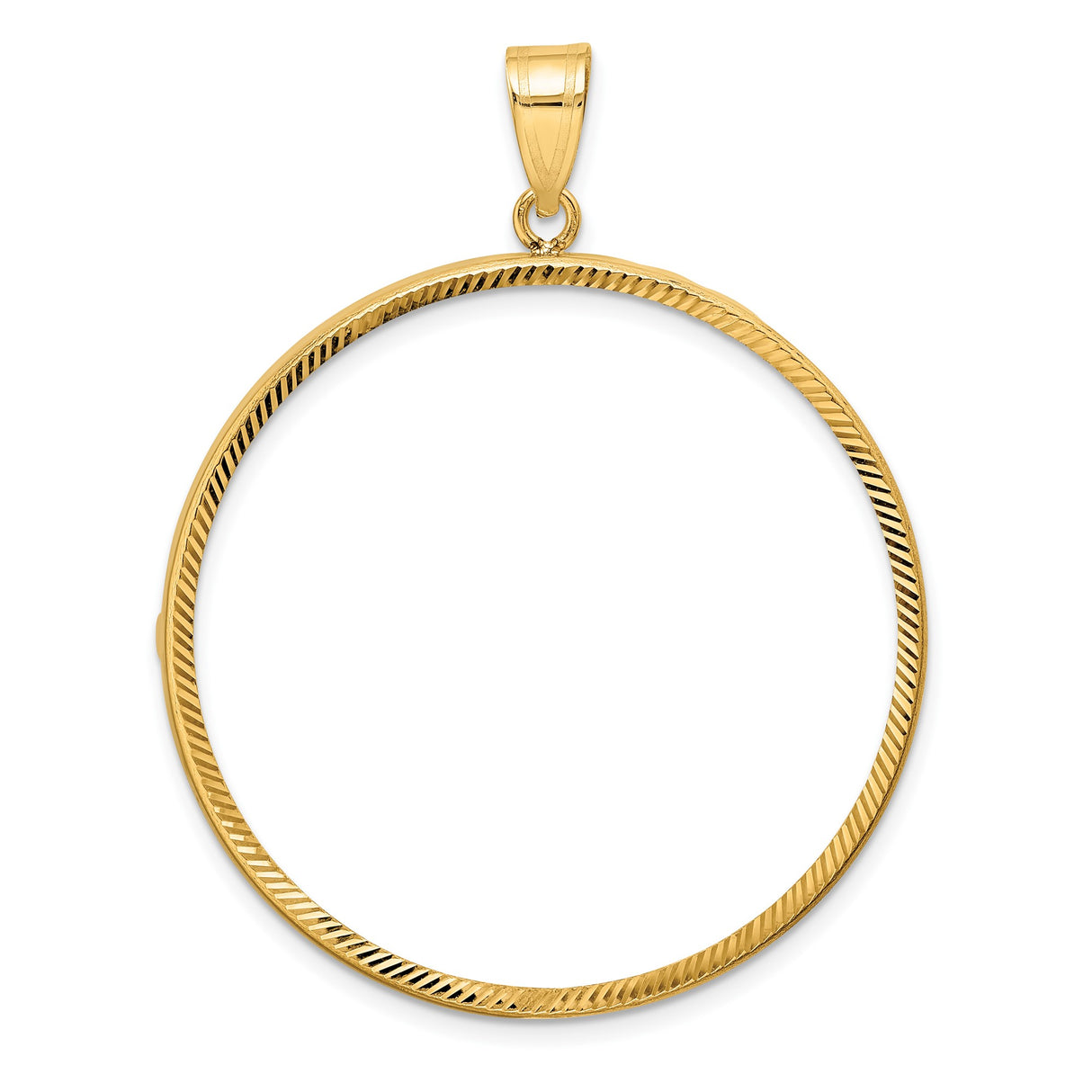 38 mm 10k Yellow Gold coin bezel pendant for Canadian $5 Maple Leaf