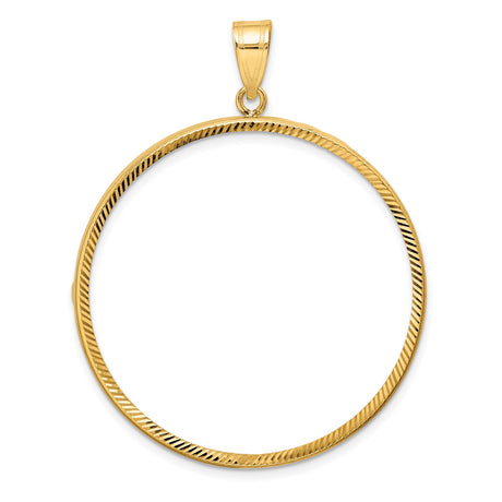 38 mm 14k Yellow Gold coin bezel pendant for Canadian $5 Maple Leaf