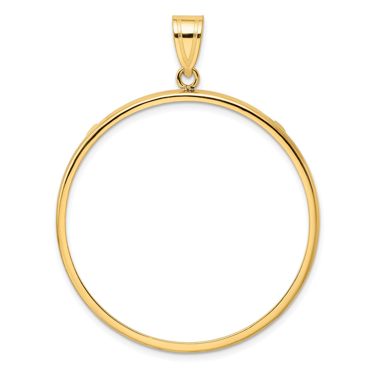 38 mm 10k Yellow Gold coin bezel pendant for Canadian $5 Maple Leaf