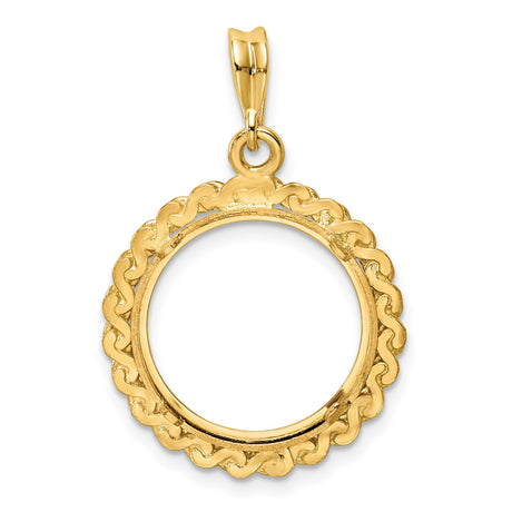 16 mm 14k Yellow Gold coin bezel pendant for Canadian $5 Maple Leaf — additional image