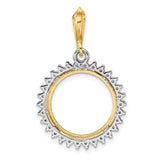 16 mm 14k Multi-Tone Gold coin bezel pendant for Canadian $5 Maple Leaf — additional image