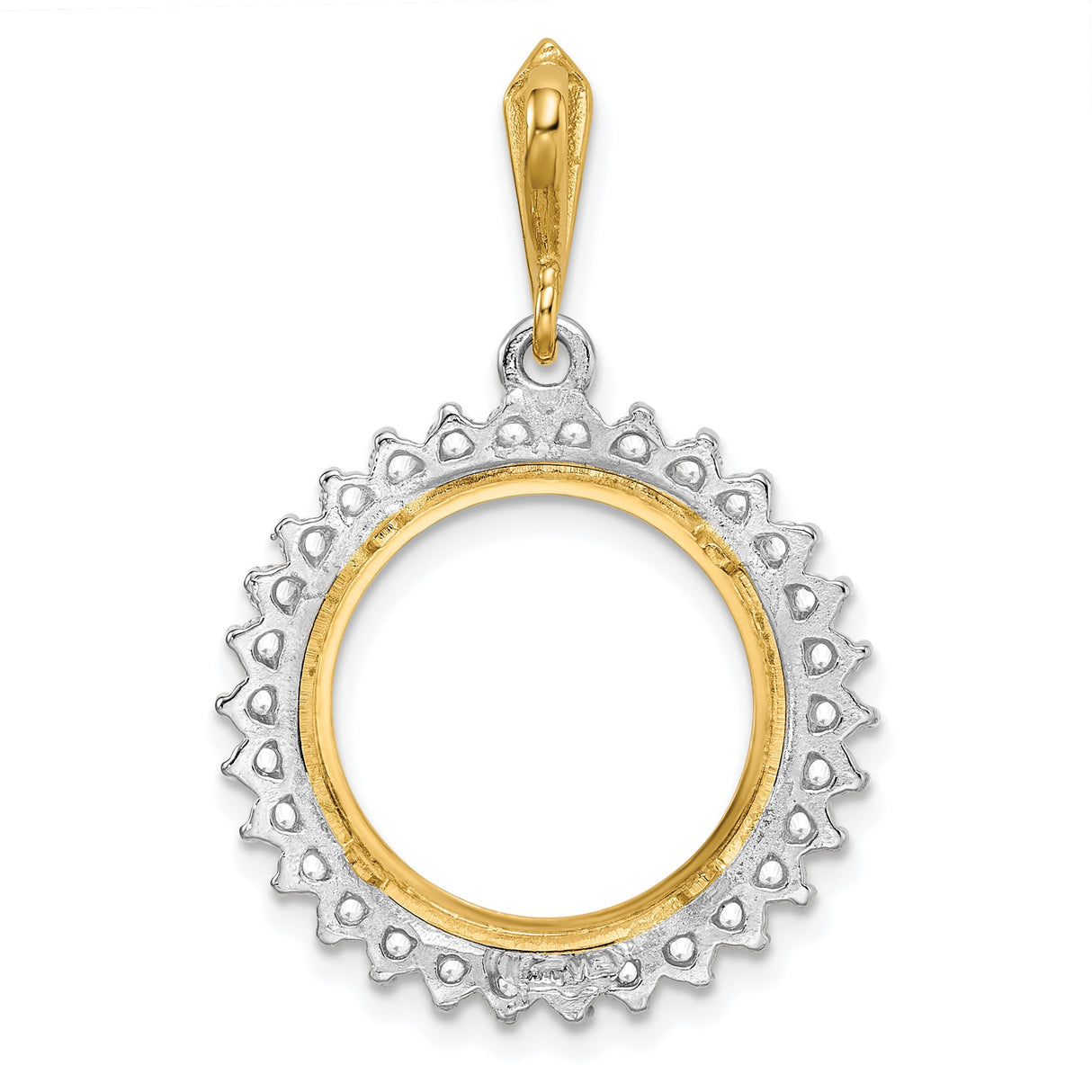 16 mm 14k Multi-Tone Gold coin bezel pendant for Canadian $5 Maple Leaf — additional image