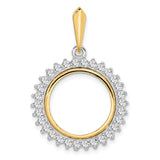 16 mm 14k Multi-Tone Gold coin bezel pendant for Canadian $5 Maple Leaf