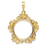 16 mm 14k Yellow Gold coin bezel pendant for Canadian $5 Maple Leaf — additional image