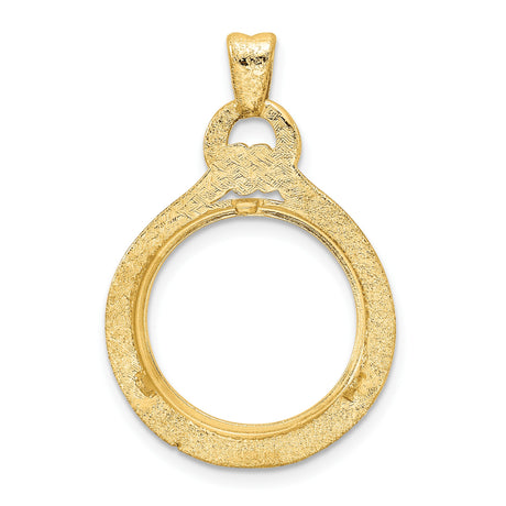 16 mm 14k Yellow Gold coin bezel pendant for Canadian $5 Maple Leaf — additional image