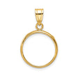 16 mm 10k Yellow Gold coin bezel pendant for Canadian $5 Maple Leaf