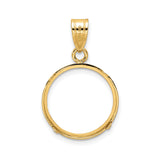 16 mm 14k Yellow Gold coin bezel pendant for Canadian $5 Maple Leaf — additional image