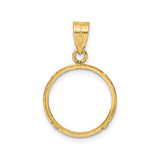 16 mm 14k Yellow Gold coin bezel pendant for Canadian $5 Maple Leaf — additional image