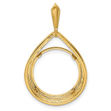 16 mm 14k Yellow Gold coin bezel pendant for Canadian $5 Maple Leaf — additional image