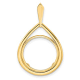 16 mm 14k Yellow Gold coin bezel pendant for Canadian $5 Maple Leaf