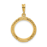 16 mm 14k Yellow Gold coin bezel pendant for Canadian $5 Maple Leaf — additional image