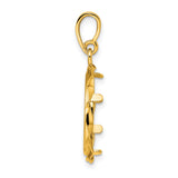 16 mm 14k Yellow Gold coin bezel pendant for Canadian $5 Maple Leaf — alternate view