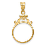 16 mm 14k Yellow Gold coin bezel pendant for Canadian $5 Maple Leaf — additional image