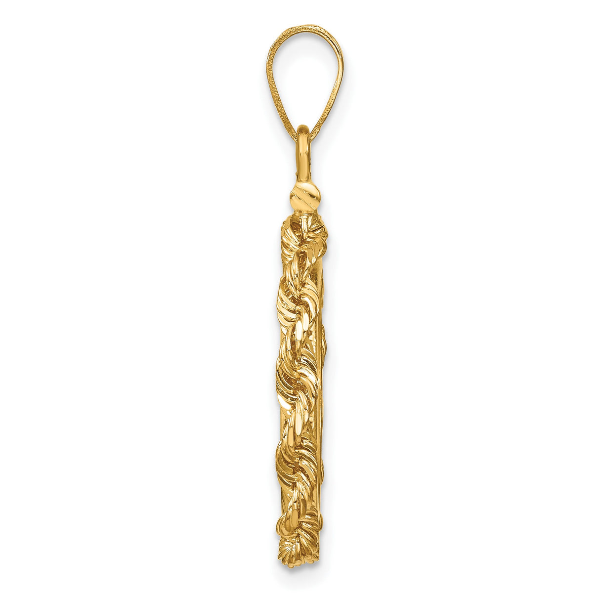 16 mm 14k Yellow Gold coin bezel pendant for Canadian $5 Maple Leaf — alternate view