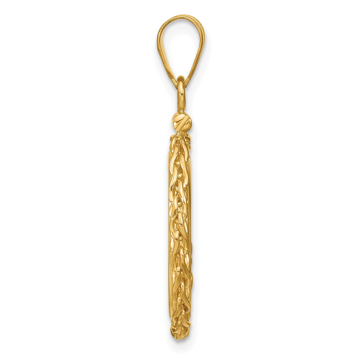 16 mm 14k Yellow Gold coin bezel pendant for Canadian $5 Maple Leaf — alternate view