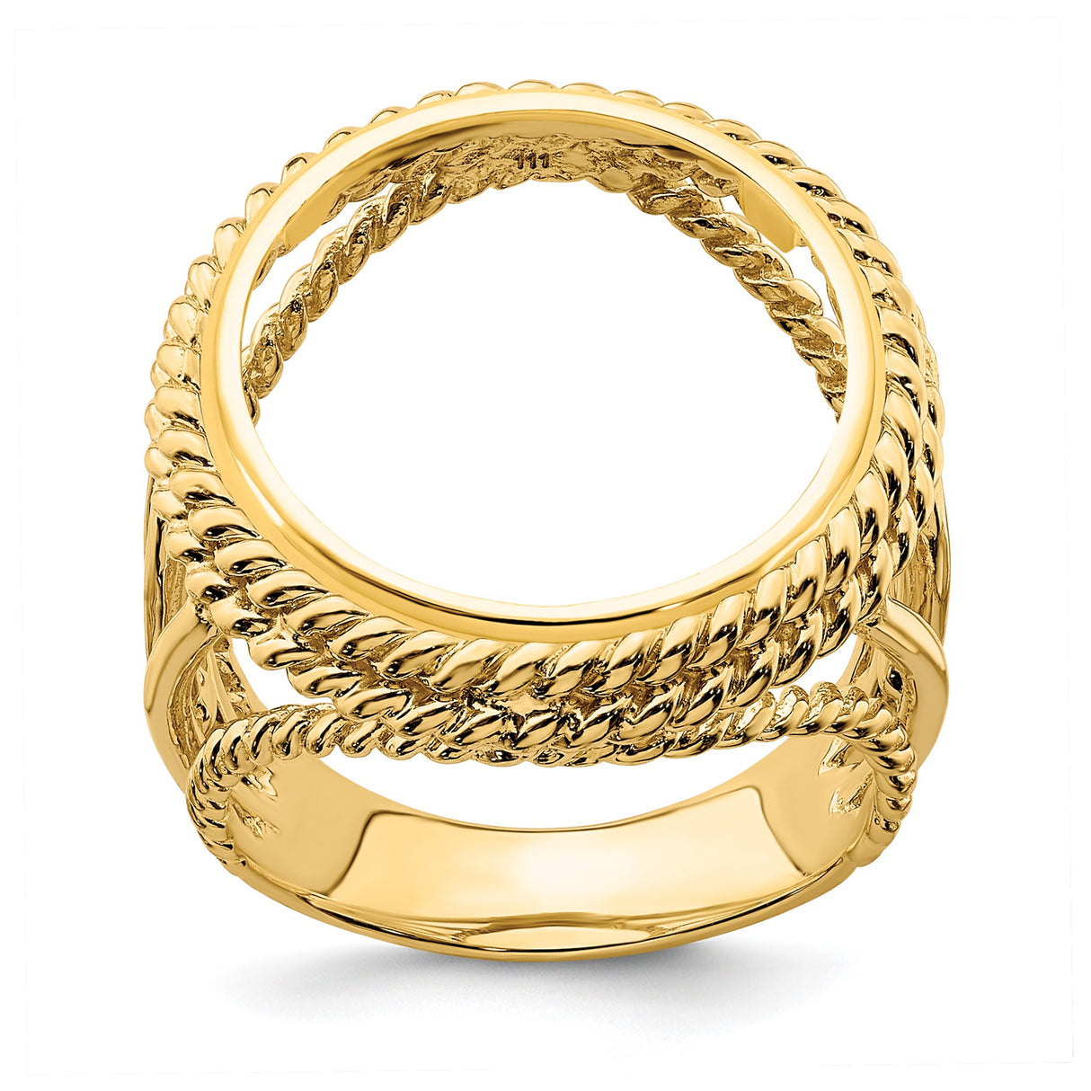 16 mm 14k Yellow Gold coin bezel ring for Canadian $5 Maple Leaf — additional image