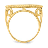 16 mm 14k Yellow Gold coin bezel ring for Canadian $5 Maple Leaf — alternate view