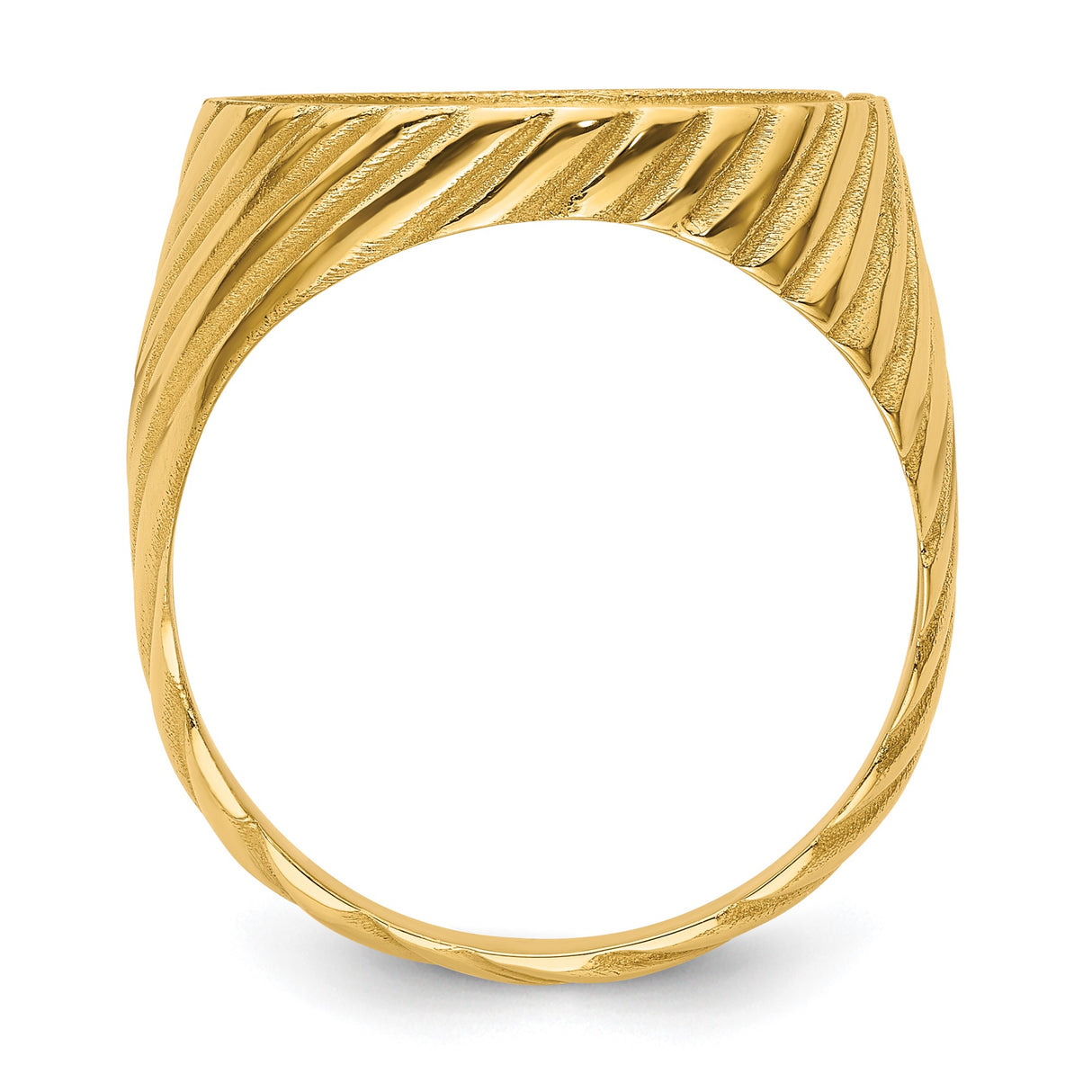 16 mm 14k Yellow Gold coin bezel ring for Canadian $5 Maple Leaf — alternate view