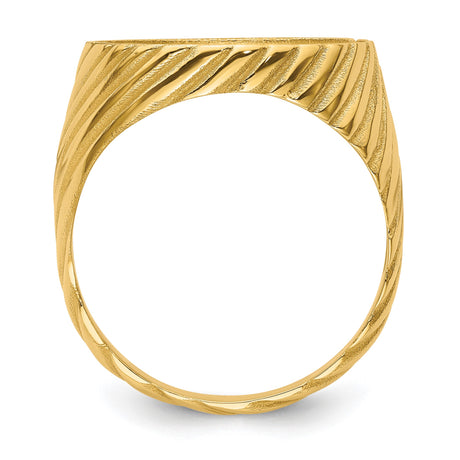 16 mm 14k Yellow Gold coin bezel ring for Canadian $5 Maple Leaf — alternate view