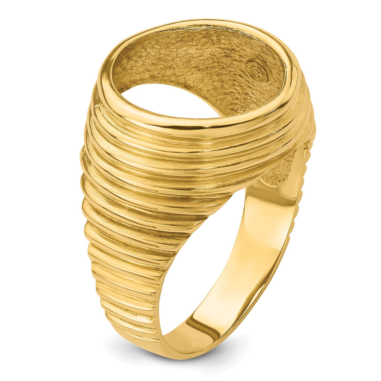 16 mm 14k Yellow Gold coin bezel ring for Canadian $5 Maple Leaf — additional image