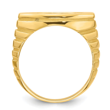 16 mm 14k Yellow Gold coin bezel ring for Canadian $5 Maple Leaf — alternate view