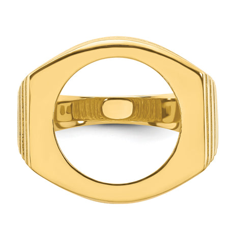 16 mm 14k Yellow Gold coin bezel ring for Canadian $5 Maple Leaf — additional image