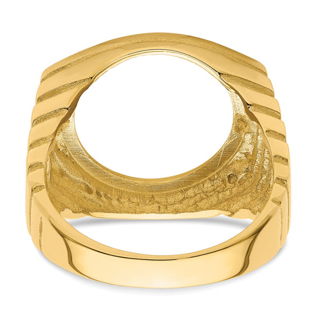 16 mm 14k Yellow Gold coin bezel ring for Canadian $5 Maple Leaf — additional image