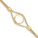 15 mm 14k Yellow Gold coin bezel bracelet for Canadian $2 Maple Leaf