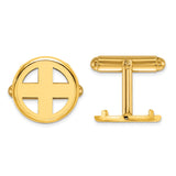 15 mm 14k Yellow Gold coin bezel cuff links for Canadian $2 Maple Leaf