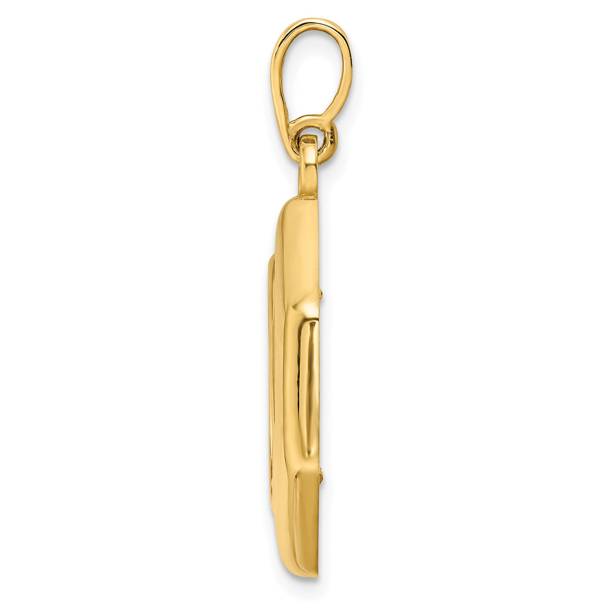 15 mm 14k Yellow Gold coin bezel pendant for Canadian $2 Maple Leaf — alternate view