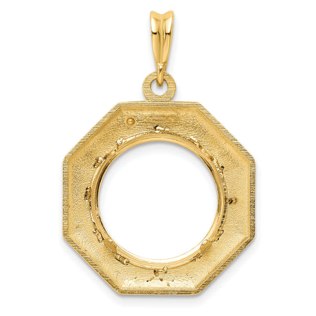 15 mm 14k Yellow Gold coin bezel pendant for Canadian $2 Maple Leaf — additional image