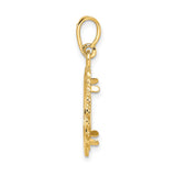 15 mm 14k Yellow Gold coin bezel pendant for Canadian $2 Maple Leaf — alternate view