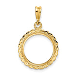 15 mm 14k Yellow Gold coin bezel pendant for Canadian $2 Maple Leaf — additional image