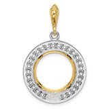 15 mm 14k Multi-Tone Gold coin bezel pendant for Canadian $2 Maple Leaf — additional image