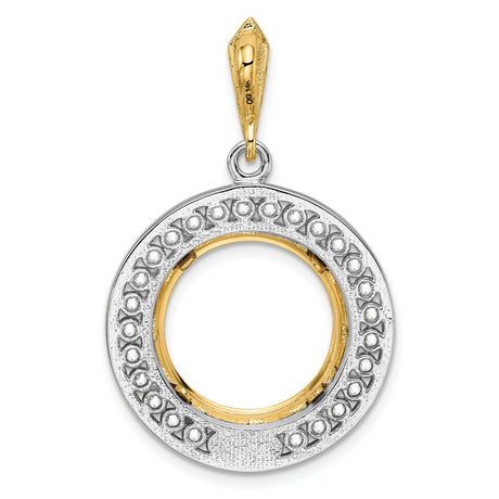 15 mm 14k Multi-Tone Gold coin bezel pendant for Canadian $2 Maple Leaf — additional image