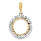 15 mm 14k Multi-Tone Gold coin bezel pendant for Canadian $2 Maple Leaf — additional image