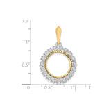 15 mm 14k Multi-Tone Gold coin bezel pendant for Canadian $2 Maple Leaf — size reference (ruler)